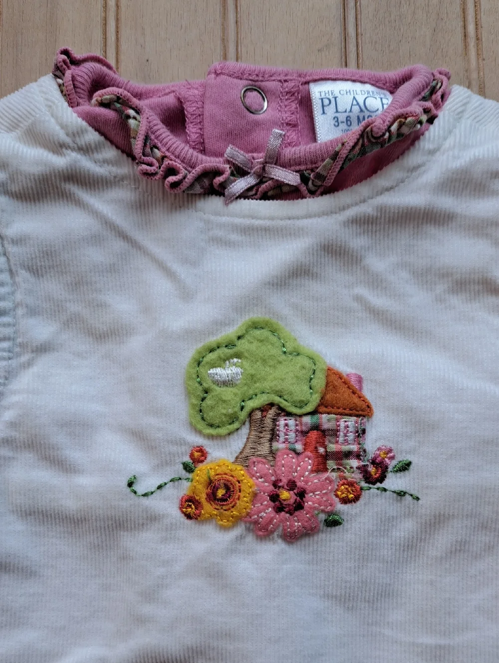 The Children's Place Corduroy Embroidered Ruffle Dress Top Set Shabby Chic